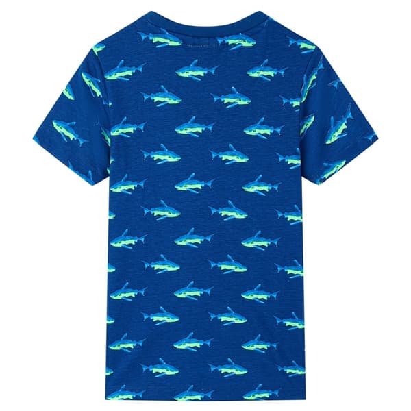 vidaXL T-shirt för barn mörkgrå 140 Blå