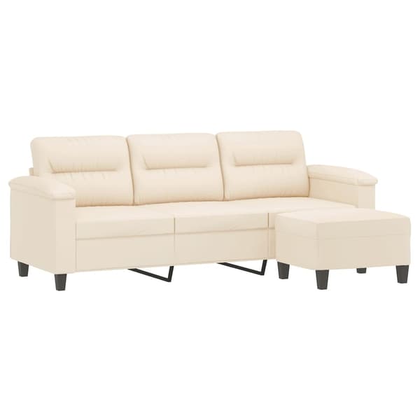 vidaXL 3-sitssoffa beige 180 cm mikrofibertyg Beige