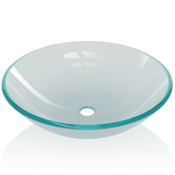 vidaXL Handfat i härdat glas 42 cm frostat Vit