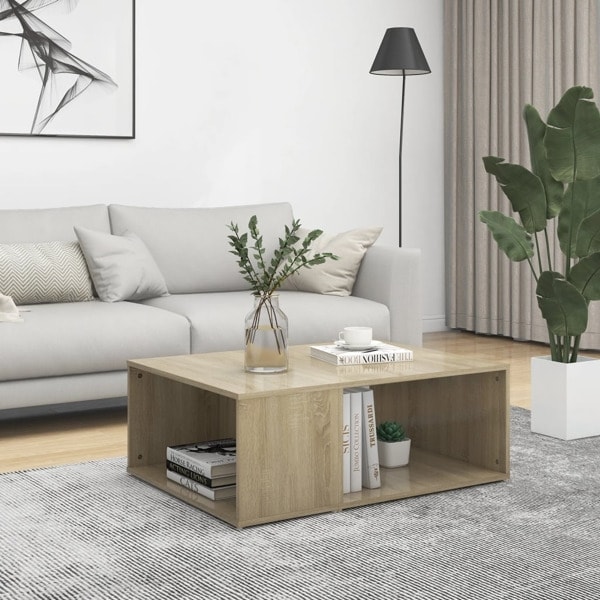 vidaXL Soffbord sonoma-ek 90x67x33 cm konstruerat trä Brun