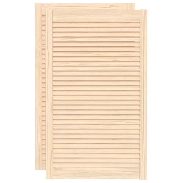 vidaXL Skåpluckor lamelldesign 2 st 99,3x59,4 cm massiv furu Brun