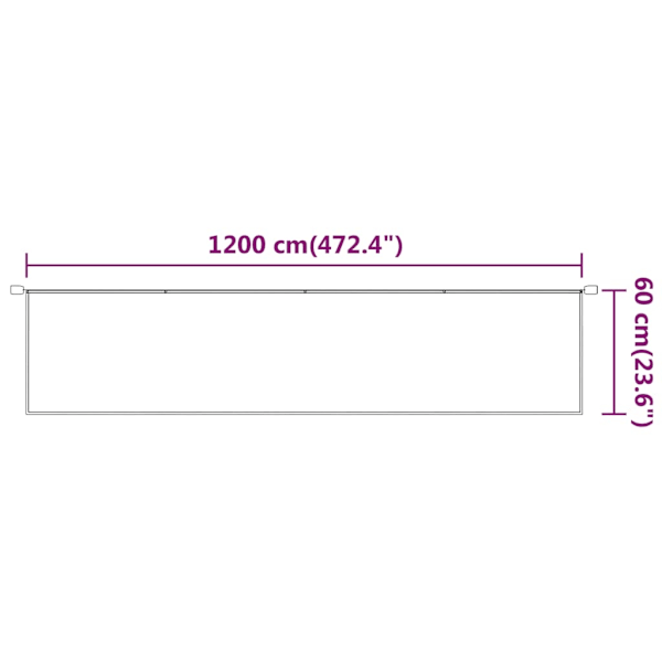 vidaXL Markis vertikal vit 60x1200 cm oxfordtyg Vit