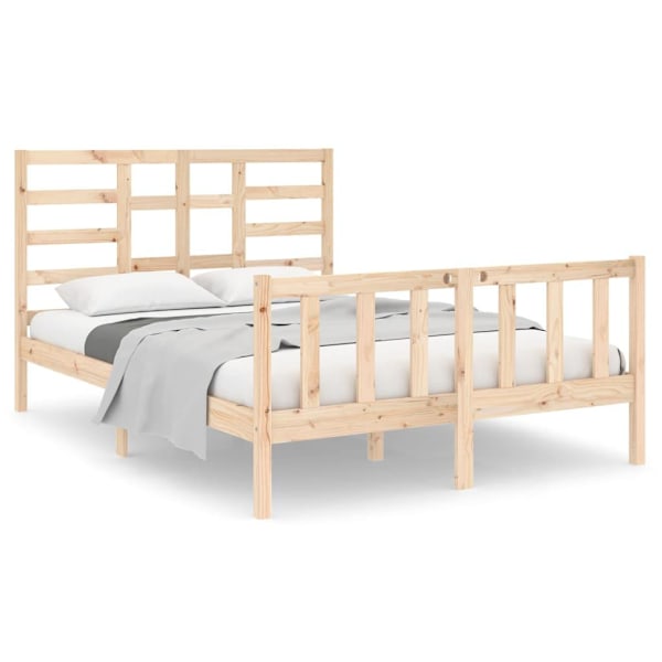 vidaXL Sängram massivt trä 120x190 cm Brun