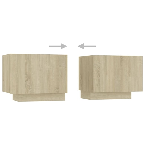 vidaXL TV-bänk med LED-belysning sonoma-ek 180x35x40 cm Brun