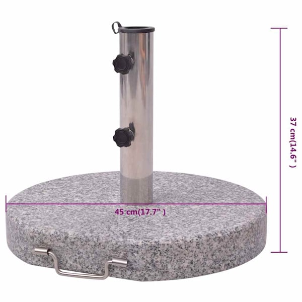 vidaXL Fot till parasoll rund 45 cm grå