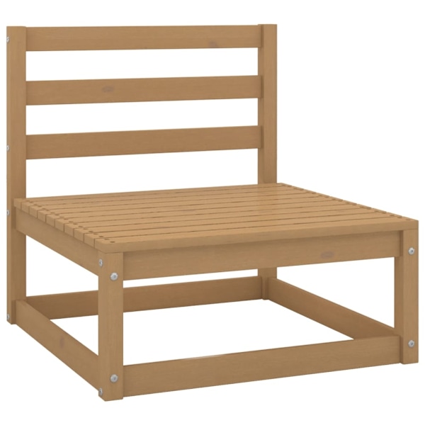 vidaXL Loungegrupp 8 delar honungbrun massiv furu Brun