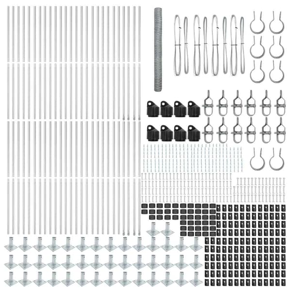 vidaXL Hexagonal stängsel med betongfundament 100 x 1,6 m Silver Mesh Silver