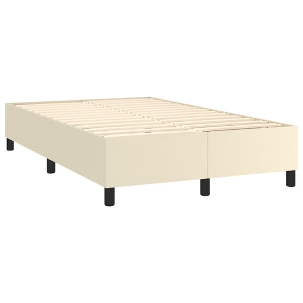 vidaXL Sängram gräddvit 120x200 cm konstläder Kräm