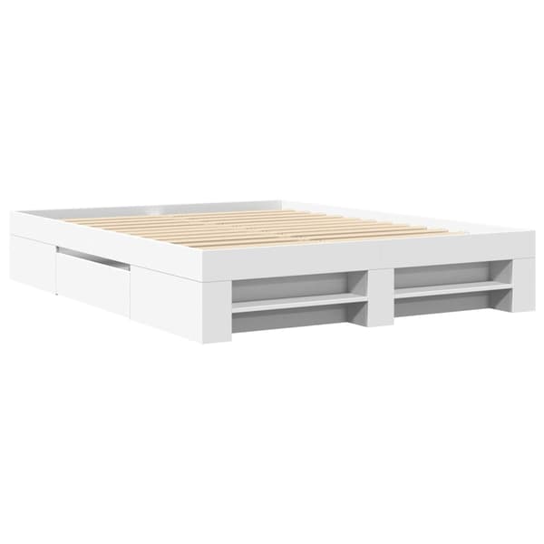 vidaXL Sängram vit 150x200 cm konstruerat trä Vit
