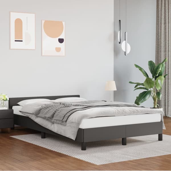 vidaXL sängram utan madrass grå 120x190 cm konstläder Grå