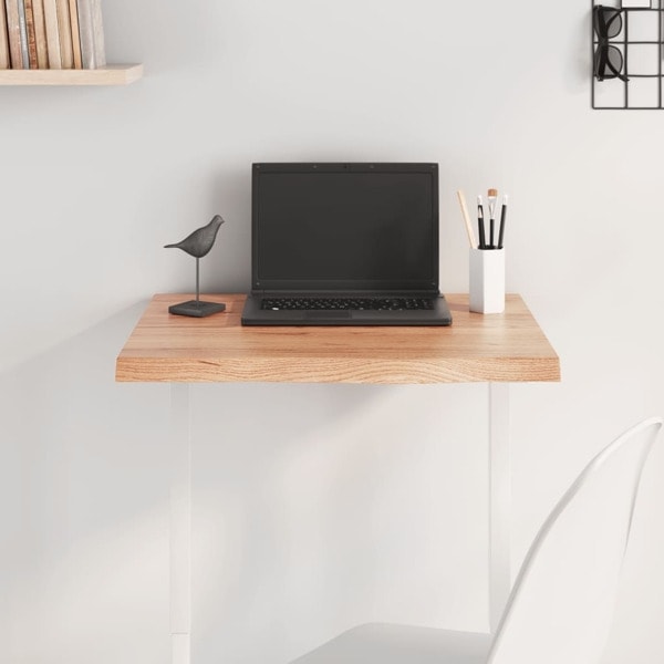 vidaXL Bordsskiva ljusbrun 60x50x(2-4) cm behandlad massiv ek Brun