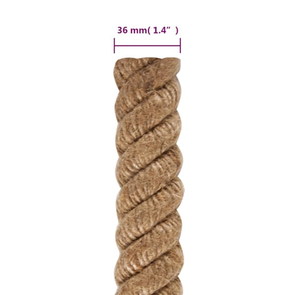 vidaXL Juterep 5 m långt 36 mm tjockt