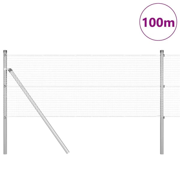 vidaXL Svetsat trådgaller markfäste 100 x 0,6 m Galvaniserat stål Mesh Silver