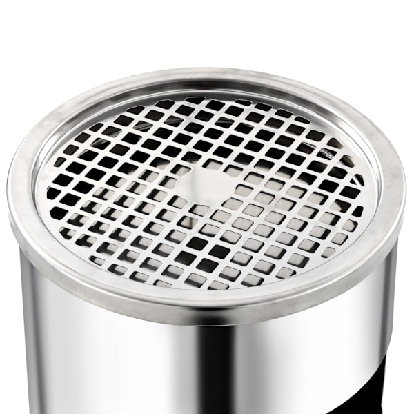 vidaXL Askfat/soptunna 30 L rostfritt stål Silver
