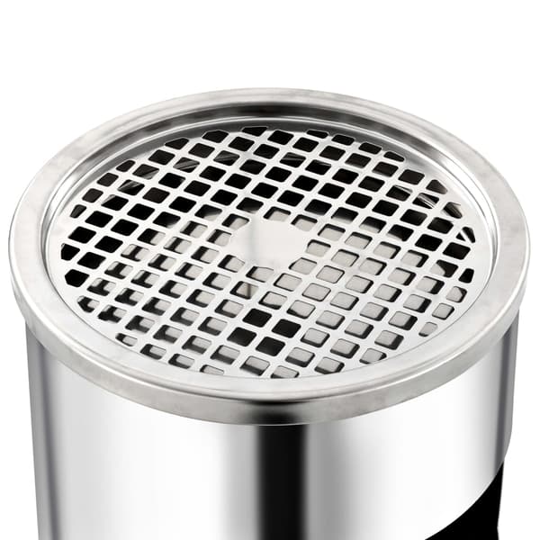 vidaXL Askkopp soptunna 30 l rostfritt stål Silver
