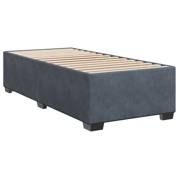 vidaXL Ramsäng med madrass mörkgrå 80x200 cm sammet Grå