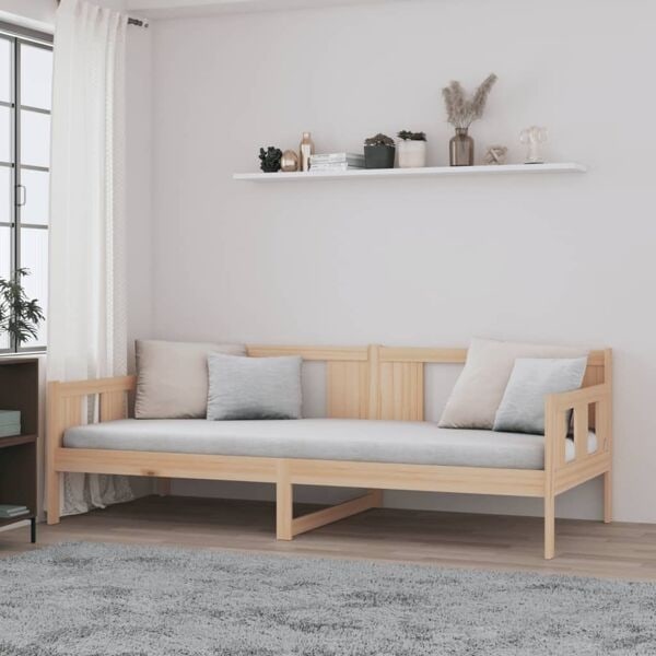 vidaXL Dagbädd massiv furu 80x200 cm Brun