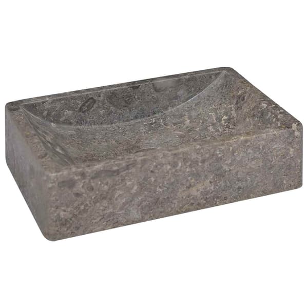 vidaXL Handfat 45x30x12 cm marmor grå högglans grå