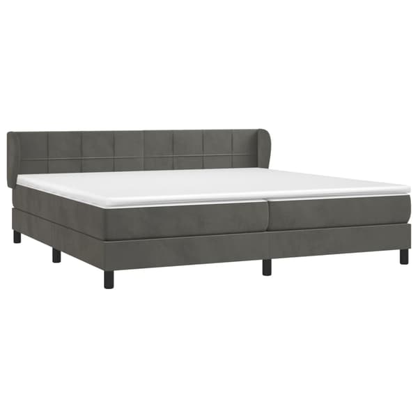 vidaXL Ramsäng med madrass mörkgrå 200x200 cm sammet Grå