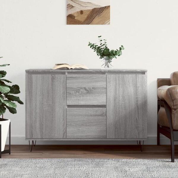 vidaXL Skänk grå sonoma 104x35x70 cm konstruerat trä Grå