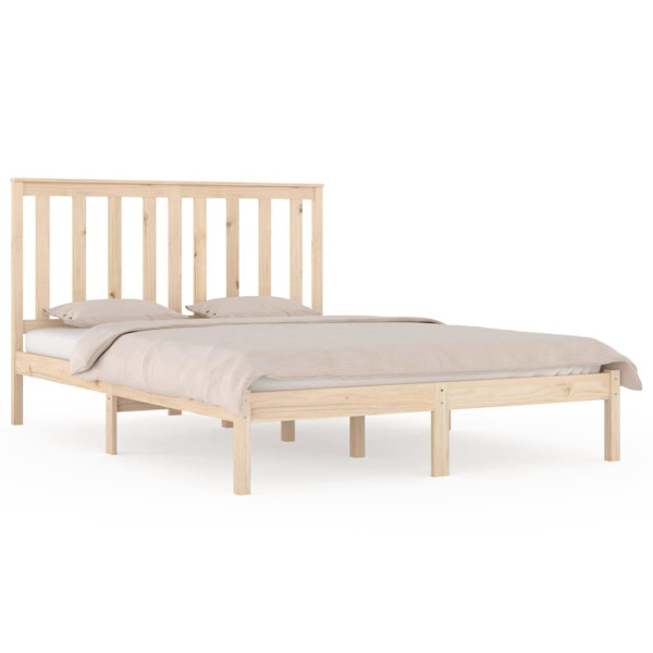 vidaXL Sängram massiv furu 180x200 cm Brun
