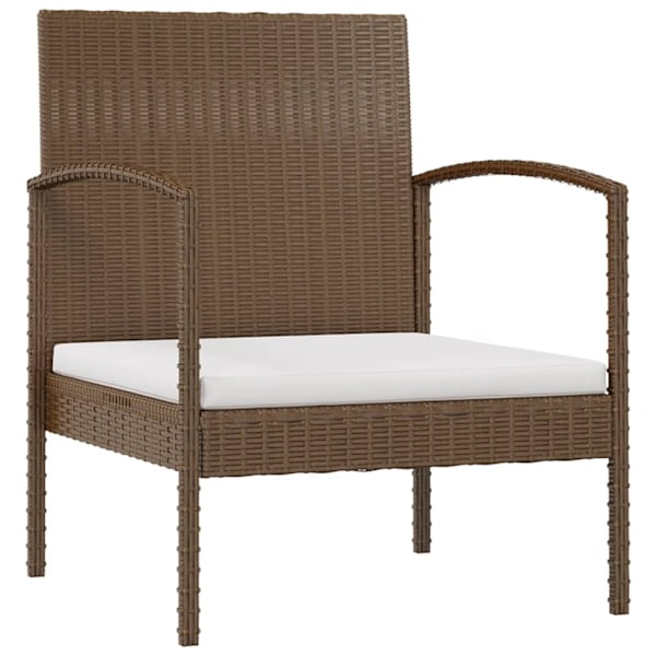 vidaXL Loungegrupp med dynor 16 delar konstrotting brun Brun