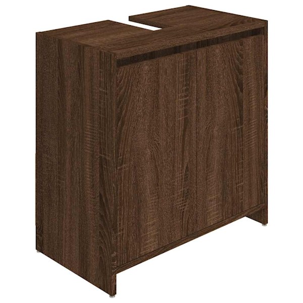 vidaXL Badrumsskåp brun ek 60x33x61 cm konstruerat trä Brun