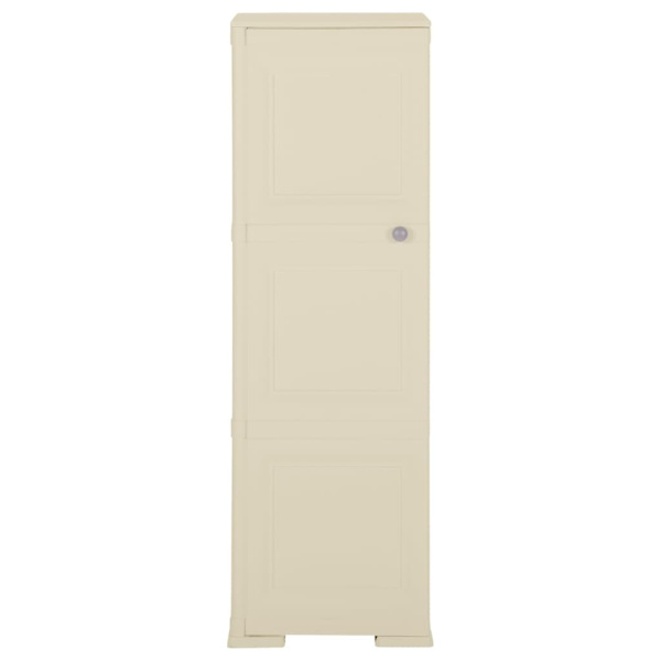 vidaXL Plastskåp 40x43x125 cm träimitation kaninvit Vit
