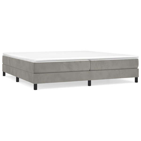vidaXL Ramsäng ljusgrå 200x200 cm sammet Grå