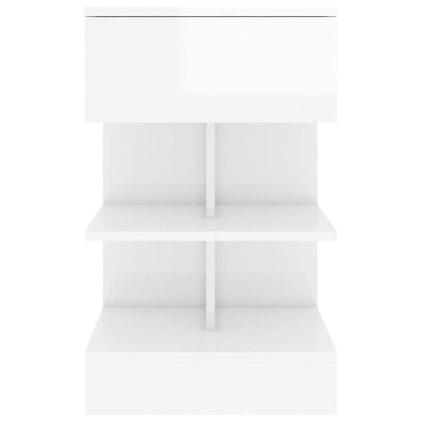vidaXL Sängbord vit högglans 40x35x65 cm konstruerat trä Vit