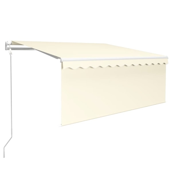 vidaXL Automatisk infällbar markis med rullgardin 3,5x2,5 m gräddvit Creme