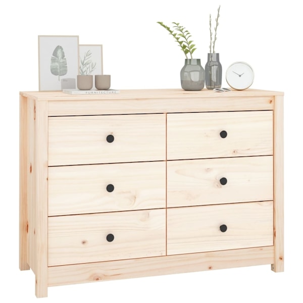 vidaXL Sidoskåp 100x40x72 cm massiv furu Brun