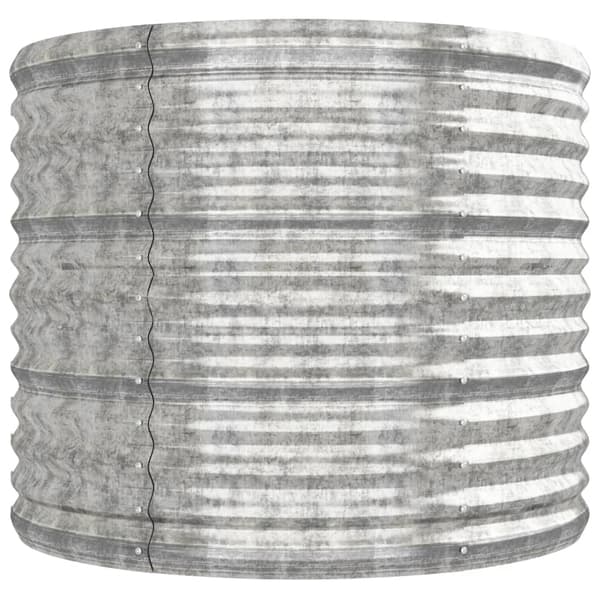 vidaXL Odlingslåda pulverlackerat stål 296x80x68 cm silver Silver