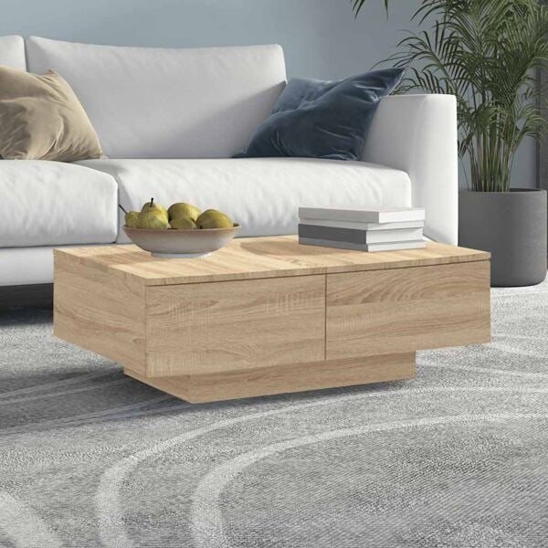 vidaXL Soffbord sonoma-ek 90x60x31 cm konstruerat trä Brun