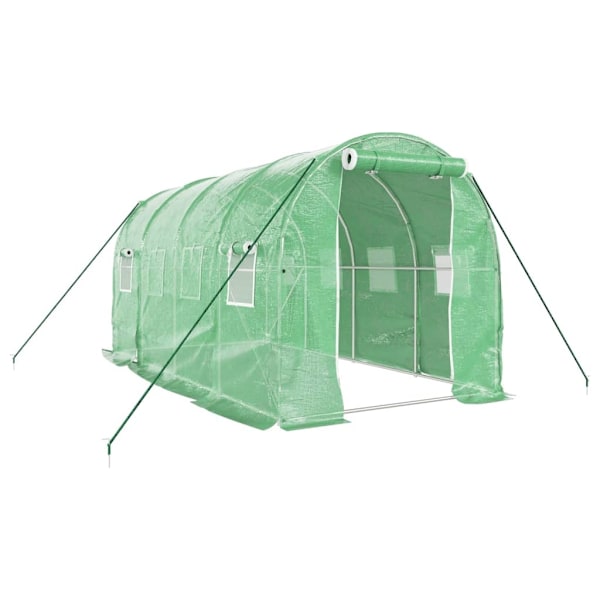 vidaXL Växthus med stålram grön 8 m² 4x2x2 m Grön