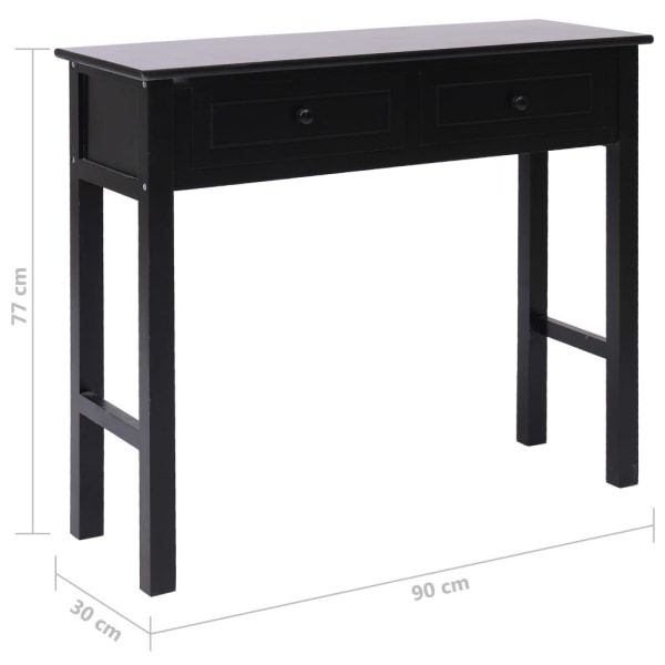 vidaXL Avlastningsbord svart 90x30x77 cm trä Svart