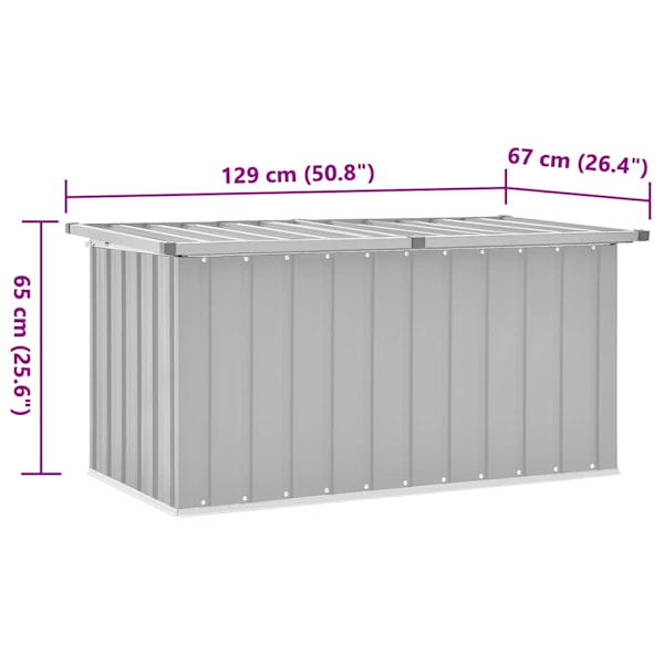 vidaXL Dynbox grå 129x67x65 cm grå