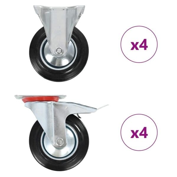 vidaXL Hjul 8 st 160 mm