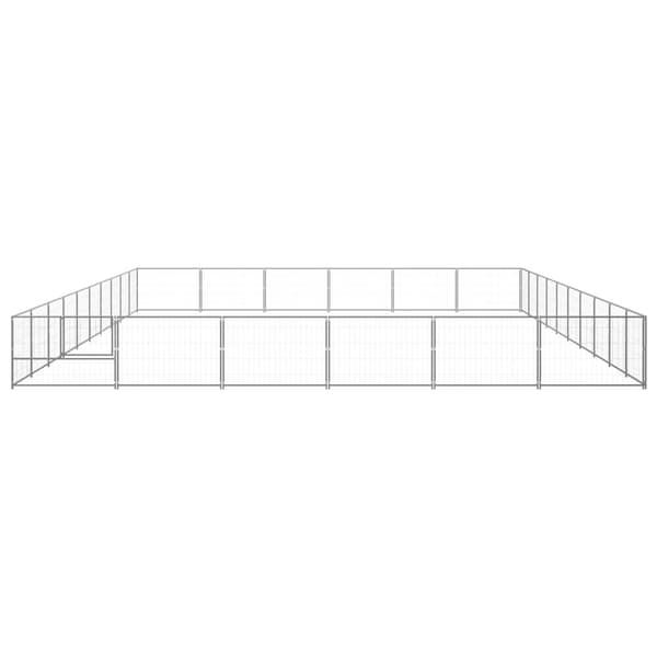 vidaXL Hundgård silver 60 m² stål Silver