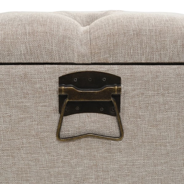 vidaXL Förvaringsbänk med ryggstöd 110 cm gräddvit tyg Creme