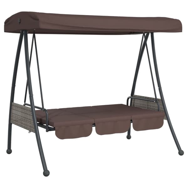 vidaXL Hammock med justerbart tak brun stål Brun