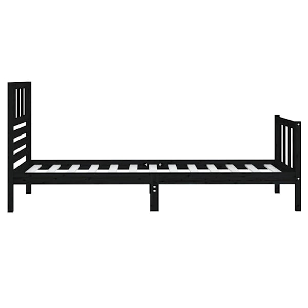vidaXL Sängram svart massivt trä 90x200 cm enkelsäng Svart