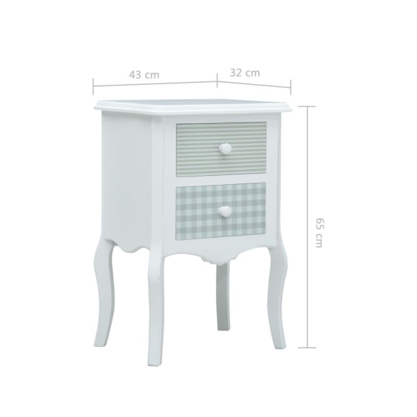 vidaXL Nattduksbord vit och grå 43x32x65 cm MDF multifärg