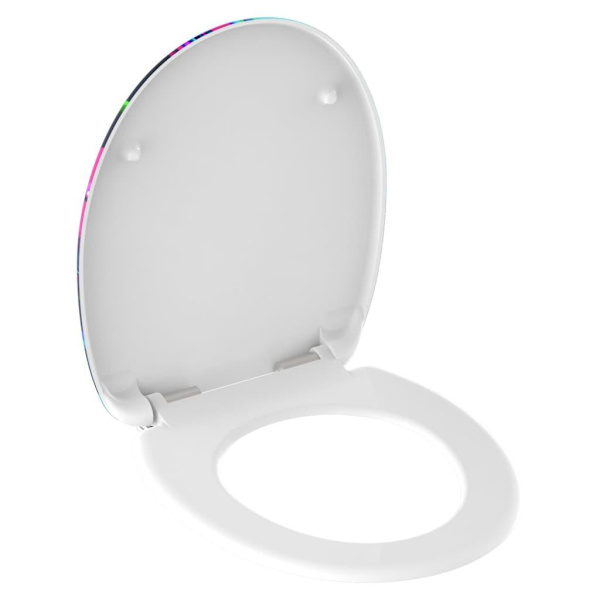 SCHÜTTE Toalettsits med mjuk stängning NEON PAINT multifärg