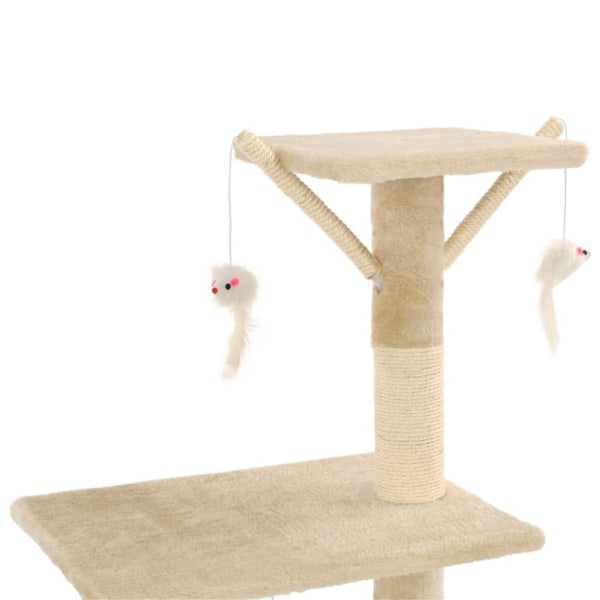 vidaXL Katt Klösträd med klöspelare i sisal 138 cm beige Beige