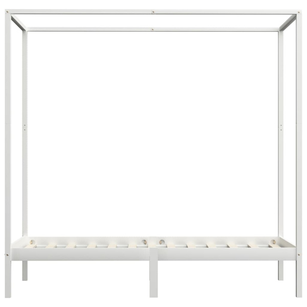vidaXL Sängram himmelsäng vit massiv furu 100x200 cm Vit