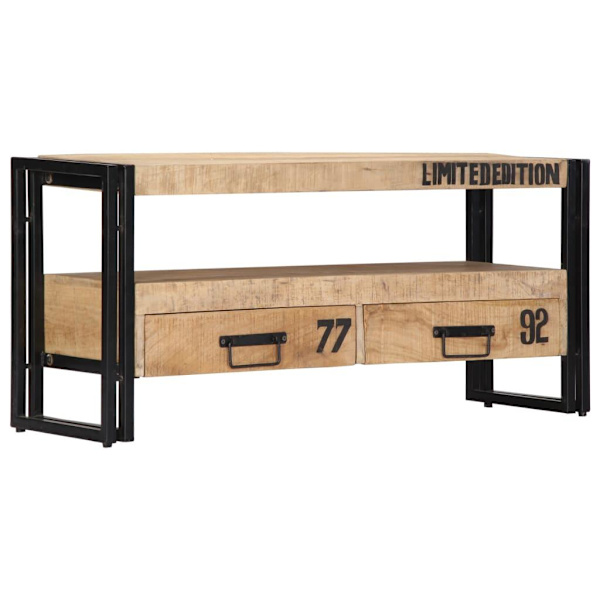vidaXL TV-bänk 100x30x45 cm massivt mangoträ Brun
