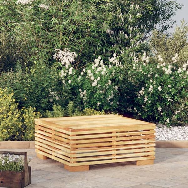 vidaXL Soffbord för trädgården 69,5x69,5x31 cm massiv teak Brun