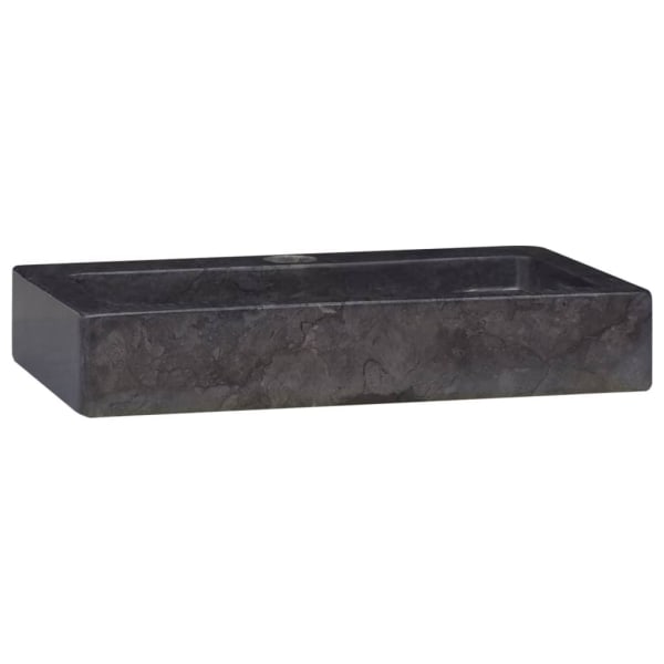 vidaXL Väggmonterat handfat svart 38x24x6,5 cm marmor Svart
