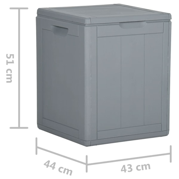 vidaXL Dynbox 90 liter grå PP-träliknande grå